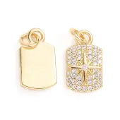Brass Micro Pave Cubic Zirconia Pendants