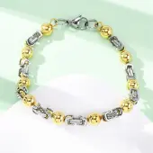 304 Stainless Steel Round Link & Byzantine Chains Bracelets for Women Men