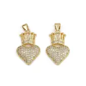 Brass Micro Pave Cubic Zirconia Pendants
