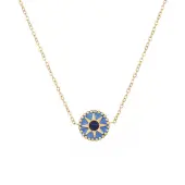 Stylish Stainless Steel Gold-Plated Cat Eye Necklace and Bracelet