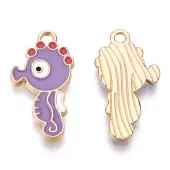 Light Gold Plated Alloy Enamel Pendants