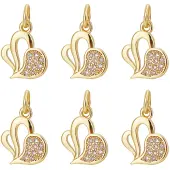 10Pcs Rack Plating Brass Micro Pave Cubic Zirconia Charms