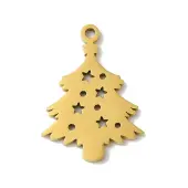 5Pcs Christmas 201 Stainless Steel Pendants
