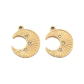 Ion Plating(IP) 304 Stainless Steel Rhinestone Pendants