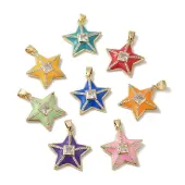 Brass Micro Pave Cubic Zirconia Pendants