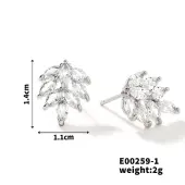 Copper Geometric Zircon Stud Earrings for Elegant Summer Style