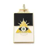 Brass Micro Pave Cubic Zirconia Pendant with Enamel