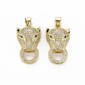 Brass Micro Pave Clear Cubic Zirconia Pendants