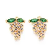 Brass Pave Clear Cubic Zirconia Pendants