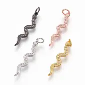 Brass Micro Pave Cubic Zirconia Pendants