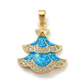Christmas Brass Micro Pave Cubic Zirconia Pendant