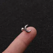 316L Surgical Stainless Steel Moon Cartilage Earrings