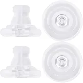 Beebeecraft 1 Box 30Pcs Silicone Ear Nuts 925 Sterling Silver Plated Earring Backs Replacement for Heavy Droop Ear