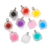 Frosted Resin Polygon Pendants