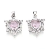 Brass Micro Pave Cubic Zirconia Pendants