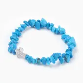 Synthetic Howlite Beads Stretch Bracelets