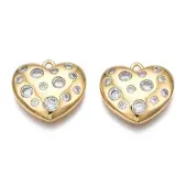 Brass Micro Pave Clear Cubic Zirconia Charms