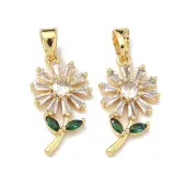 Brass Micro Pave Cubic Zirconia Pendants