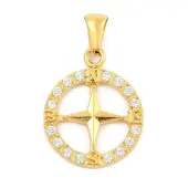 Ion Plating(IP) 304 Stainless Steel Micro Pave Cubic Zirconia Pendants