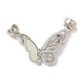 Brass Micro Pave Clear Cubic Zirconia Fold Over Clasps
