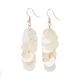 Natural Capiz Shell Cluster Earrings