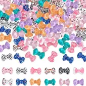 120Pcs 12 Styles Bowknot Resin Cabochons