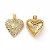 Brass Micro Pave Clear Cubic Zirconia Pendants