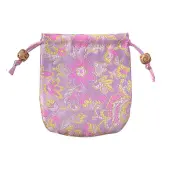 Chinese Style Flower Pattern Satin Jewelry Packing Pouches