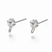 Brass Micro Clear Cubic Zirconia Stud Earring Findings