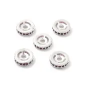 Brass Micro Pave Cubic Zirconia Beads