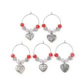 Valentine's Day Heart Alloy Wine Glass Charms