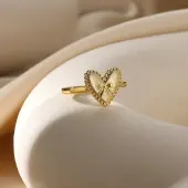 304 Stainless Steel Enamel Adjustable Finger Rings for Women