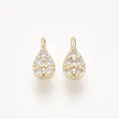Brass Micro Pave Cubic Zirconia Charms