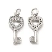 Brass Micro Pave Clear Cubic Zirconia Pendants