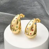 304 Stainless Steel Teardrop Stud Earrings