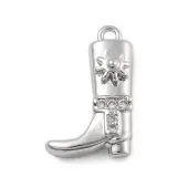 Brass Micro Pave Clear Cubic Zirconia Pendants