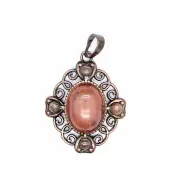 Retro Hollow Synthetic Cherry Blossom Agate Pendants