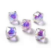 Two Tone UV Plating Rainbow Iridescent Acrylic Beads