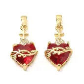 Brass Micro Pave Cubic Zirconia Pendants