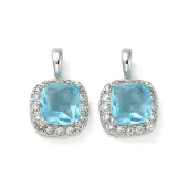 Brass Micro Pave Cubic Zirconia and Glass Pendants