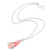 Valentine's Day Acrylic Pendant Necklace with Zinc Alloy Chains