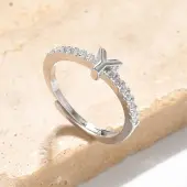 S925 Sterling Silver Adjustable Letter Rings for Women