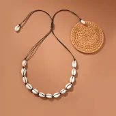 Natural Sea Shell Beaded Braided Necklaces