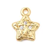 Brass Micro Pave Clear Cubic Zirconia Charms