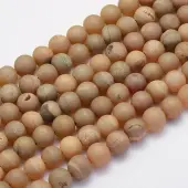 Electroplate Natural Druzy Agate Beads Strands