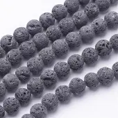 Unwaxed Natural Lava Rock Bead Strands