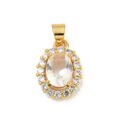 Rack Plating Brass Micro Pave Cubic Zirconia Pendants