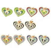 Heart Real 18K Gold Plated Brass Stud Earrings
