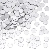 200Pcs Flat Round Acrylic Mirror Sew on Rhinestone