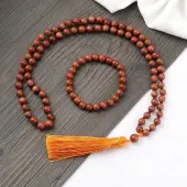 Synthetic Goldstone Round Beaded Pendant Necklaces & Bracelets Sets